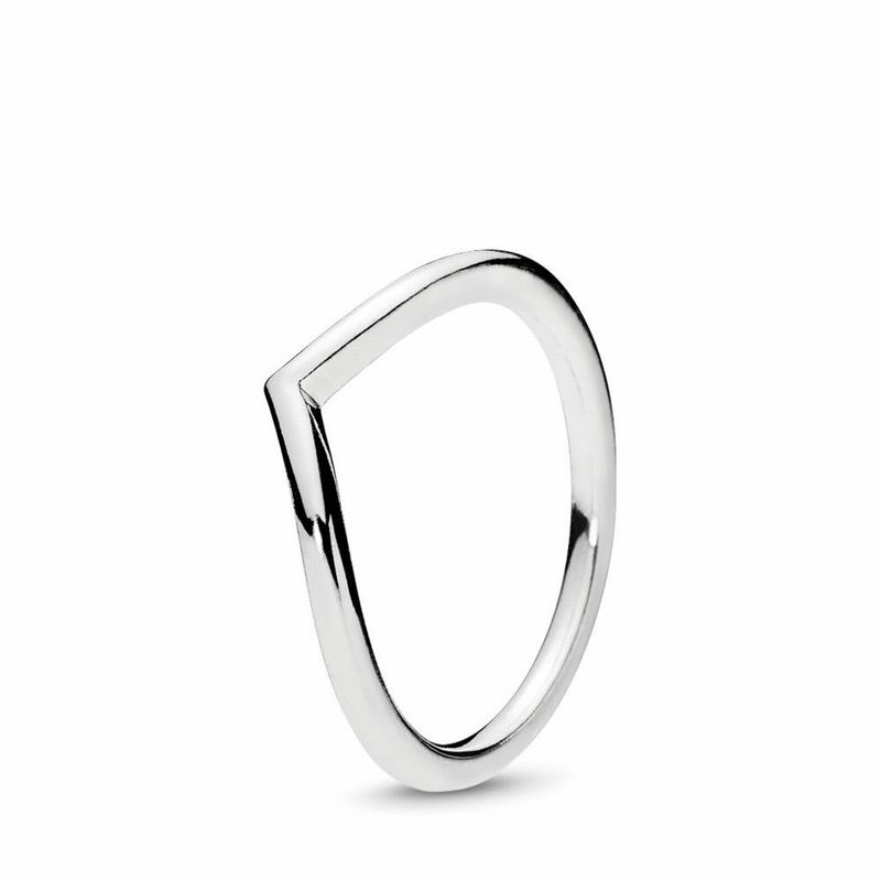 Pandora Polished Wishbone Stackable Ring - Sterling Silver - Canada | RB8277AQ